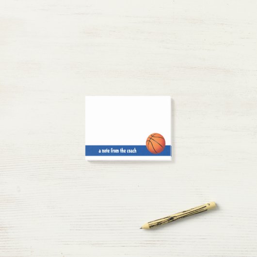 Post-it® Note de l'entraîneur de basket-ball (Sur un bureau)