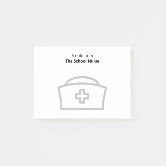 Post-it® Note de l'infirmière et du Casquette de l'école (Devant)