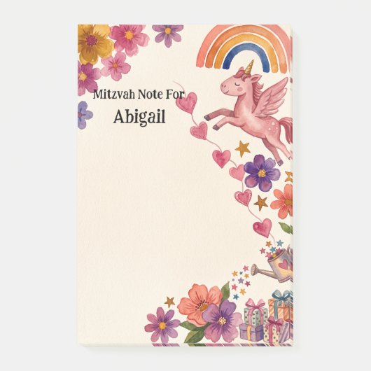 Post-it® Note de mitzvah de fille juive (Devant)