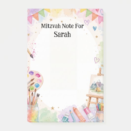 Post-it® Note de mitzvah de fille juive (Devant)