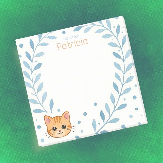 Post-it® Note de Nom Personnalisé avec Adorable Petit Chat 