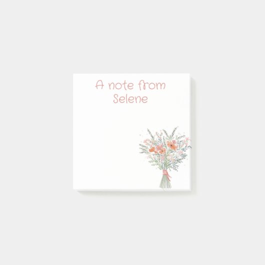 Post-it® Note de notes florales personnalisées (Devant)