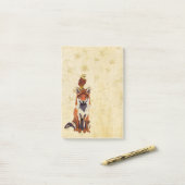 Post-it® Note de post-it de Fox rouge et de hibou (Sur un bureau)