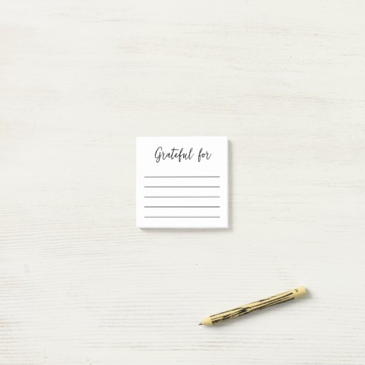 Post-it® Note de post-it de Gratitude minimale (Sur un bureau)