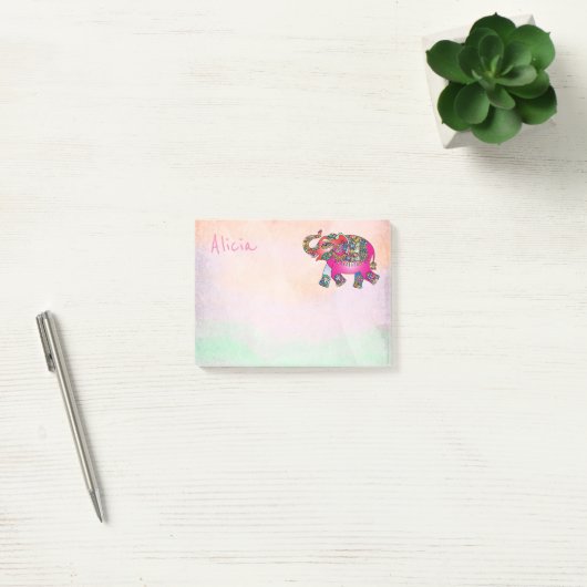 Post-it® note de post-it faite sur commande d'éléphant rose (Bureau)