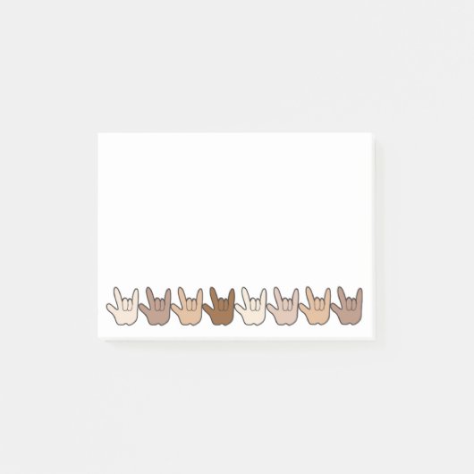 Post-it® Note de post-it mains ILY (Devant)