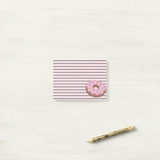 Post-it® Note de post-it mignonne de beignet (Sur un bureau)