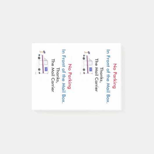 POST-IT® NOTE DE POST-IT POSTALE DE "STATIONNEMENT (Devant)