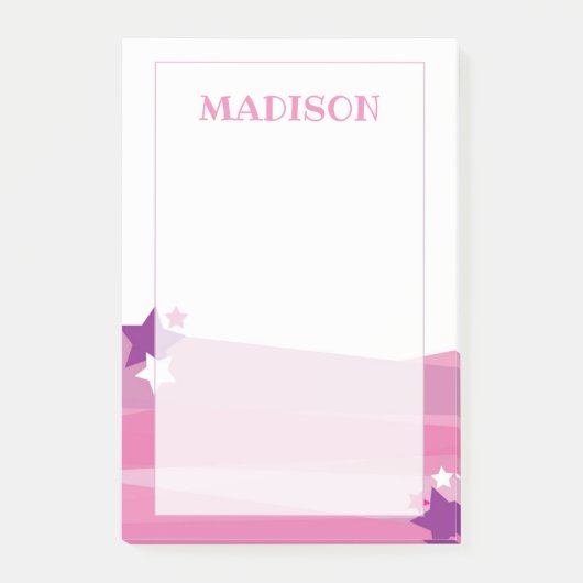 Post-it® Note de poste rose Super Star (Devant)