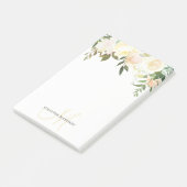 Post-it® Note de rose de beige de rose de bouquet floral (Incliné)