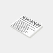 Post-it® Note de stationnement (Incliné)