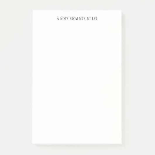 Post-it® Note d'enseignant personnalisée simple et élégante (Devant)