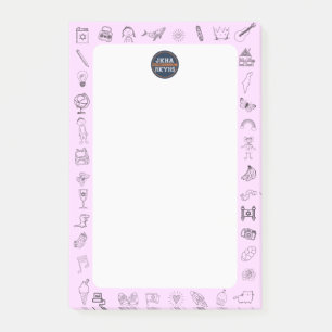 Post-it® Note d'icône rose Mitzvah