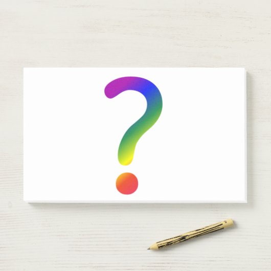 Post-it® Note d'interrogation "arc-en-ciel" (Sur un bureau)