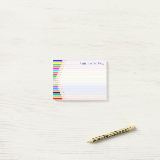 Post-it® Note du professeur d'art Notes collantes personnal (Sur un bureau)