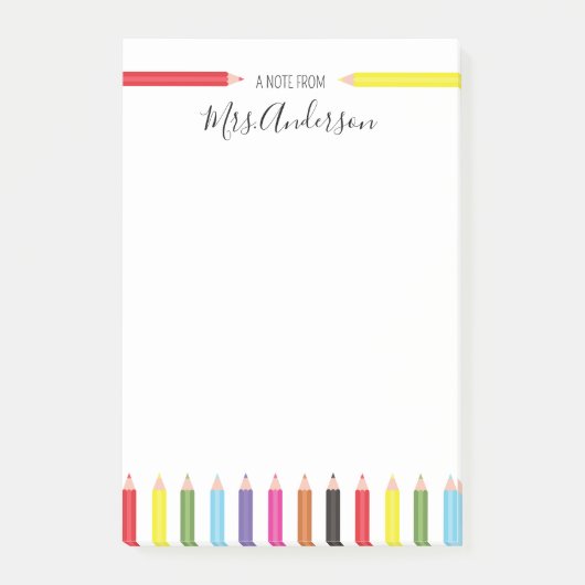 Post-it® Note du professeur Rainbow Pencils (Devant)