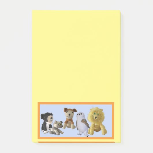 Post-it Note - Groupe d'animaux jouets dans un cad (Devant)