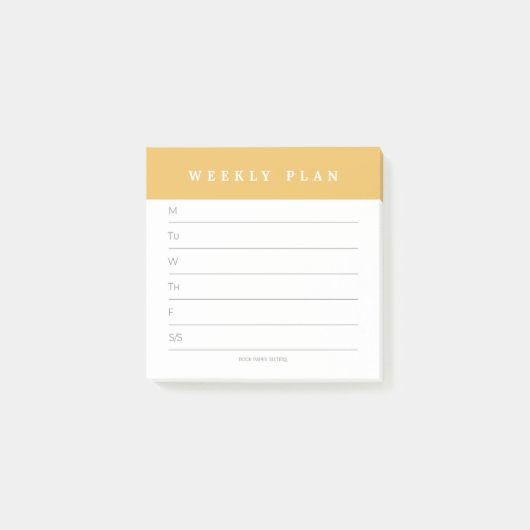 Post-it® Note hebdomadaire de planification (Devant)