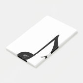 Post-it® Note musicale noire et blanche de monogramme fait (Incliné)