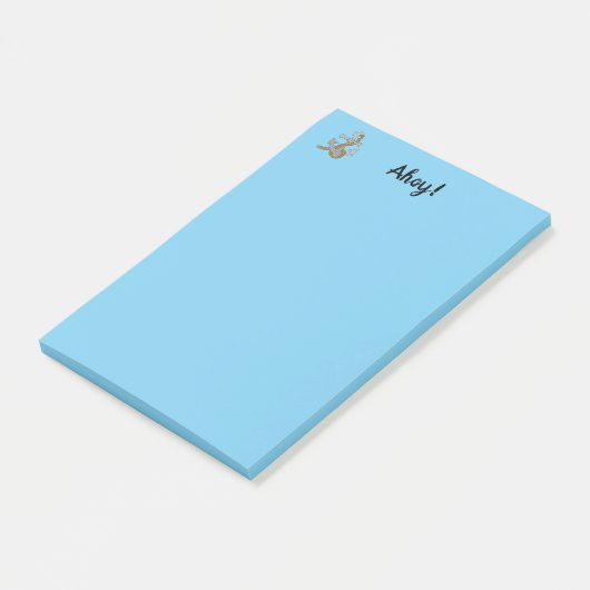 Post-it® Note Pad - Ahoy avec Ancre gris (Incliné)