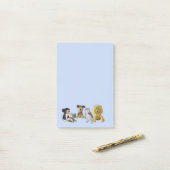 Post-it® Note Pad - Groupe d'animaux de jouets (Sur un bureau)