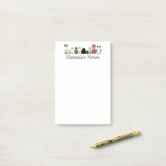 Post-it Note Pad - rij katten (Op bureau)