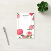 Post-it® Note Personnalisée Du Bureau Rose Floral Girly (Bureau)