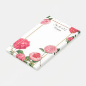 Post-it® Note Personnalisée Du Bureau Rose Floral Girly (Incliné)
