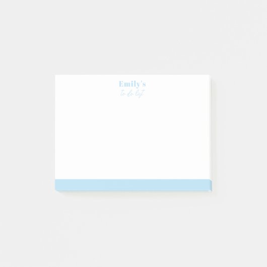 Post-it® Note Post-It personnalisée simple avec nom bleu (Devant)