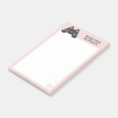 Post-it Note Rose Mignon Chat & Pattes Ajoutez Vot (Incliné)