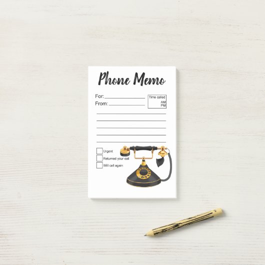Post-it® Note téléphonique (Sur un bureau)