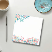 Post-it® Note Turquoise Floral Post it