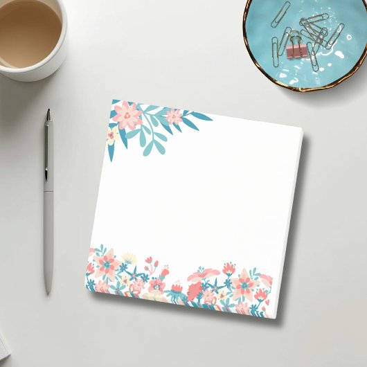 Post-it® Note Turquoise Floral Post it