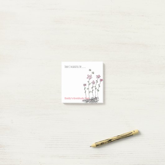 Post-it® Notelets de Gratitude personnalisés - Écriture et  (Sur un bureau)