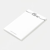 Post-it® Notep de calligraphie de script blanc simple (Incliné)