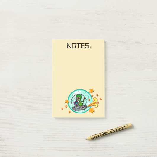 POST-IT® NOTEPAD ALIEN GRAPHIQUE VERTICAL POST-IT DISCO FUN (Sur un bureau)