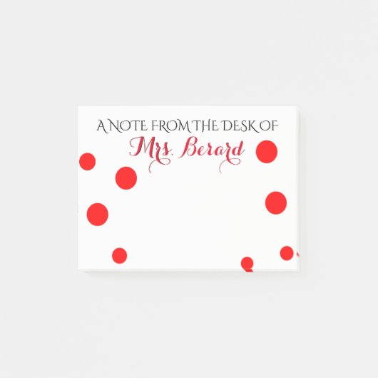 POST-IT® NOTEPAD PERSONNALISÉ DU BUREAU DE L'ENSEIGNANT (Devant)