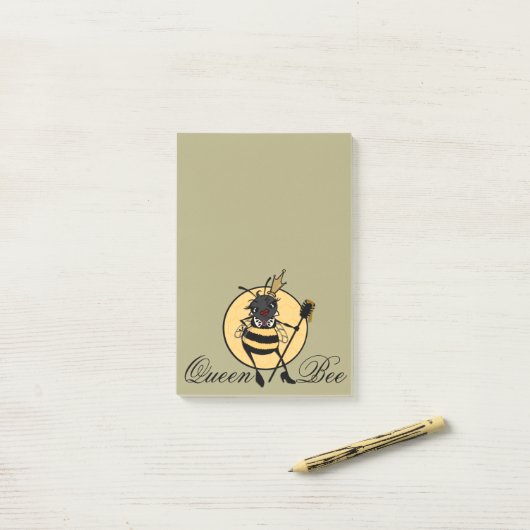 POST-IT® NOTEPAD VERTICAL GRAPHIQUE DE LA REINE CUTE (Sur un bureau)