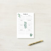 Post it Notes 4"x6" Greenery Leaves Weekly List (Op bureau)