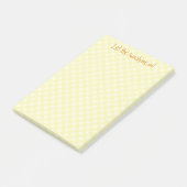 Post-it® notes à carreaux jaunes (Incliné)