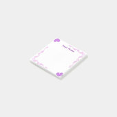 Post-it Notes à filigrane Cœur Violet Personnalisé (Incliné)