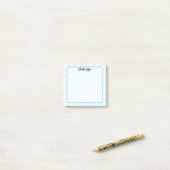 Post-it® Notes à motif gingham bleu pastel mignon (Sur un bureau)