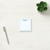Post-it® Notes à motif gingham bleu pastel mignon (Bureau)
