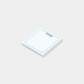 Post-it® Notes à motif gingham bleu pastel mignon (Incliné)