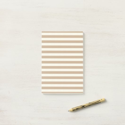 Post-it® Notes à rayures beige (Sur un bureau)