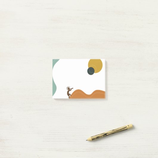 Post-it® Notes Abstraites de Kokopelli (Sur un bureau)