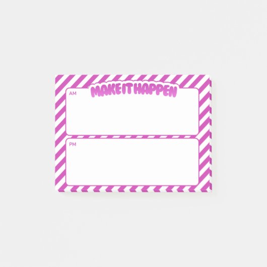 Post-it® Notes adhésives AM/PM « Make It Happen » – Rayures (Devant)