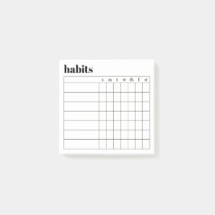Post-it® Notes adhésives d'habitudes hebdomadaires simples,