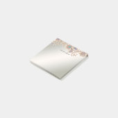 Post-it® Notes adhésives Fleurs de bijou en or élégant (Incliné)