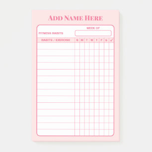 Post-it® Notes adhésives personnalisées rose pour suivi heb